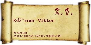 Körner Viktor névjegykártya