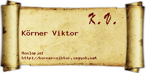 Körner Viktor névjegykártya
